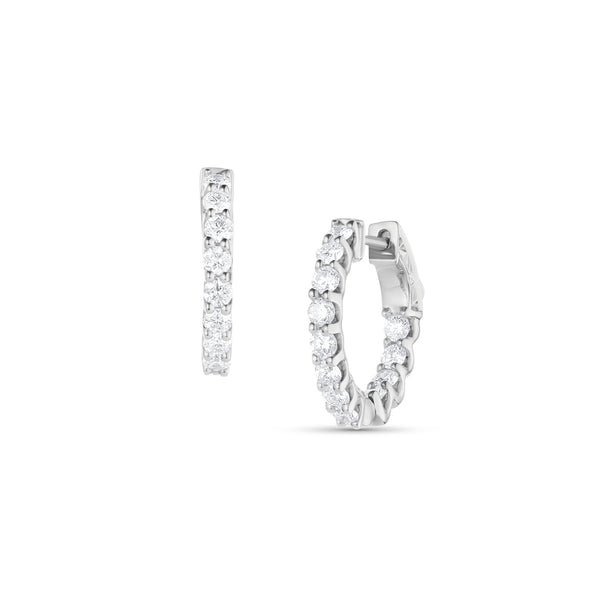 Dominique Cohen one carat huggie hoops in white gold<span class='visuallyhidden'>; shop help at 760-978-9297.</span>